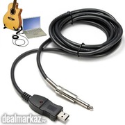 Guitar Bass 1/4 & 6.3mm Jack to USB Link Connection Instrument