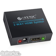 ESYNIC HDMI Splitter 1X2 HDMI Amplifier Switcher Box 1 in 2 Out HDMI R