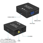Portta® AV CVBS Composite S-Video to VGA Mini Converter upscaler suppo