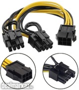 6 Pin to Dual PCIe 8 Pin (6+2) Graphics Card PCI Express Power Adapter