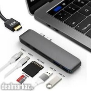 USB C Adapter, 7 In 1 USB Type C Hub Adapter with Dual USB 3.0 Port, H