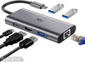 YXwin USB C Hub Adapter, USB C to HDMI 4K, 6 in 1 USB C Dock Dongle wi