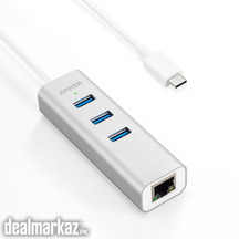 ANKER USB-C to 3-Port USB 3.0 Hub with Ethernet Adapter ORIGINAL UK