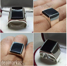 Black Brown Aqeeq Silver Rings Made to Pre-Order - Whatsapp for Prices