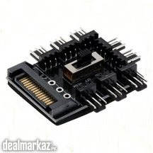 8Way SATA PC PWM Fan Speed Controller 4/3-pin Power Socket Splitter
