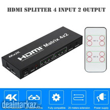 FERRISA 4x2 HDMI Matrix Switch,4 in 2 Out Matrix HDMI Video Switcher S