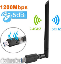 Maxesla 1200M WiFi Dongle High Speed 802.11ac 5dBi Dual Band 2.4/5GHz