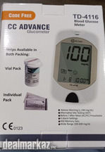 CC Advance Glucometer Set With 5 Strips..