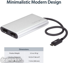 StarTech Thunderbolt 3 to Dual DisplayPort Adapter 4K 60Hz - Thunderbo