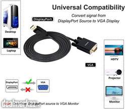 Benfei DisplayPort to VGA Adapter, Benfei DP DisplayPort to VGA 6 Feet