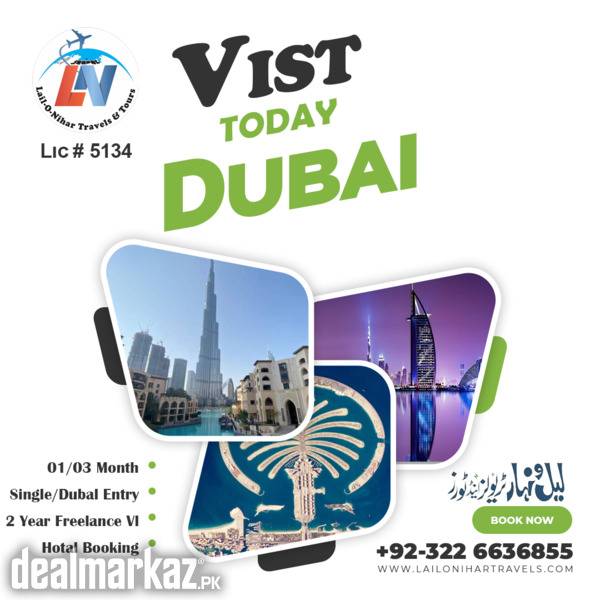 dubai visit visa charges for 1 month from pakistan