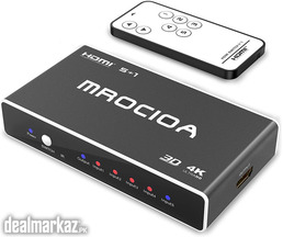 mrocioa 5 in 1 Out 4K and 3D Hdmi Switcher Box with Remote, The 5 Port