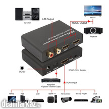 Microware 1X2 4K HDMI Splitter with HDMI Audio Extractor + Optical and