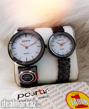 Couple Watch Postif Ladies + Gents Pair Watch Set With Gift Box