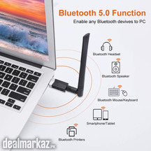 Bluetooth 5.0 WiFi Adapter for PC,USB 3.0 WiFi AC1300 Adapter with 5dB