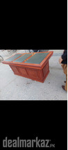 Executive Office Table top leather brown polished table .