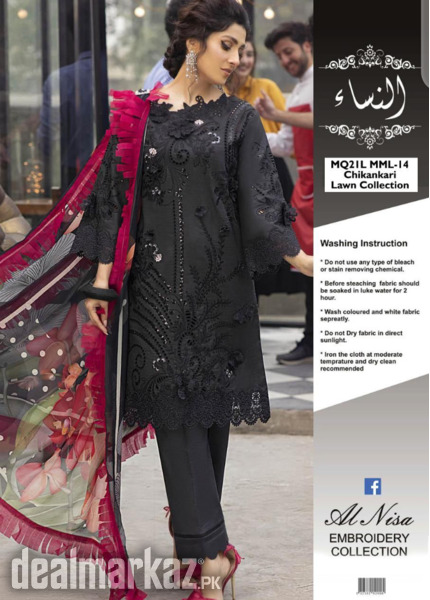 Mushq Luxury Pret  Organza Shirt ICE FOREST