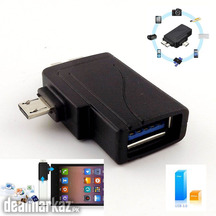 1x Micro USB 3.0 2.0 Male 2 In 1 To USB 3.0 Female OTG Adapter Convert