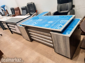 L shape office table greay color table
