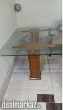 Glass dining table with chairs