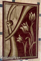 Floor rug size : 3 /5 ft, Colour : maroon and baige