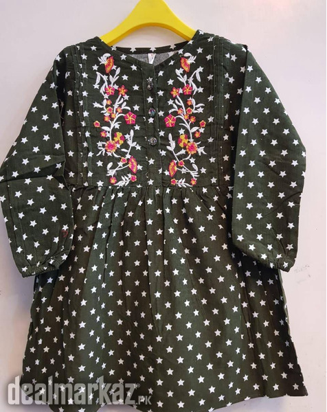 Cute printed dungaree dress For Girls
