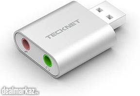 TECKNET USB External Sound Card, Aluminium External USB Audio Adapter