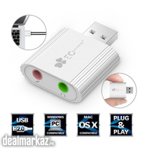 EC Technology Aluminum External USB Sound Card Audio Adapter with 3.5m