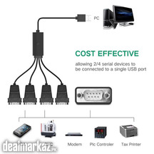 UGREEN USB 2.0 to RS232 DB9 4 Ports Serial Male Converter Adapter Cabl