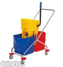 Mop trolley with wringer / double bucket Mop trolley 46 liter