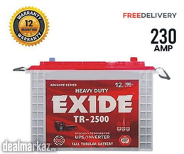 Exide TR 2500 Tall Tubular Battery 230AH One Year Warranty