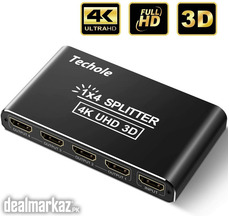 Techole - HDMI SPLITTER - 1x4 4KUHD 3D - HS104-BK - NEW ORIGINAL UK ZO