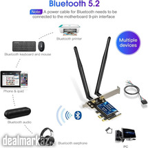 EDUP PCIe WiFi 6E Card Bluetooth 5.2 AX 5400 Mbps AX210 Tri-Band 6Ghz5