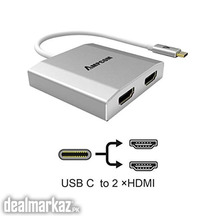 AMPCOM USB C to Dual HDMI Adapter MST Hub 4K UHD, USB 3.1 Type C to 2H