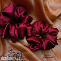 Maroon silk scrunchie - best accessories to wear - best quality