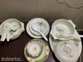 Brand New Antique 41 pcs Melamine Ceramic Glass Dinnerware Cutlery