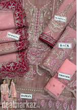 3 PCs Brand *AFROZE Un-Stitched Full Heavy Embroidered Suit