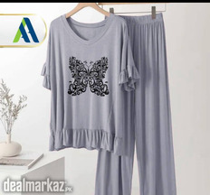 Butterfly Print Night Dress For Girls