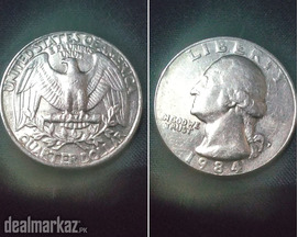 Antique Coin collection Quarter Dollar 1984 USA