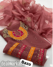 2pc suit|unstitched|organza suit for sale|DC free