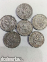 6 Pakistani coins of one rupee issued in 2007