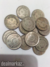 14 Pakistani coins of rupees 5, issued in 2004