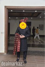 Sherwani with kulla and matching shoes