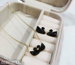 Double Black Swan Pendant