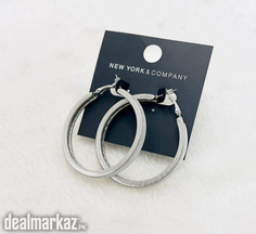Pair Of Alloy Silver Plated Stylish Plain Hoops