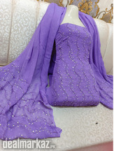 Stuff chiffon 2pcs suit handmade dori sitara work