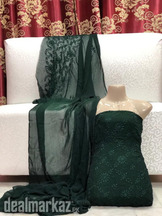 Stuff chiffon 2pcs suit handmade pakka bor embroided work