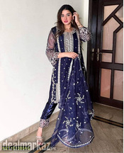 women's 3 pcs embroidered orgnaza suit free delivery