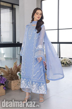 Azure Organza Embroidered