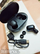TWS Bluetooth calling with charging box, cable and extra buds.
